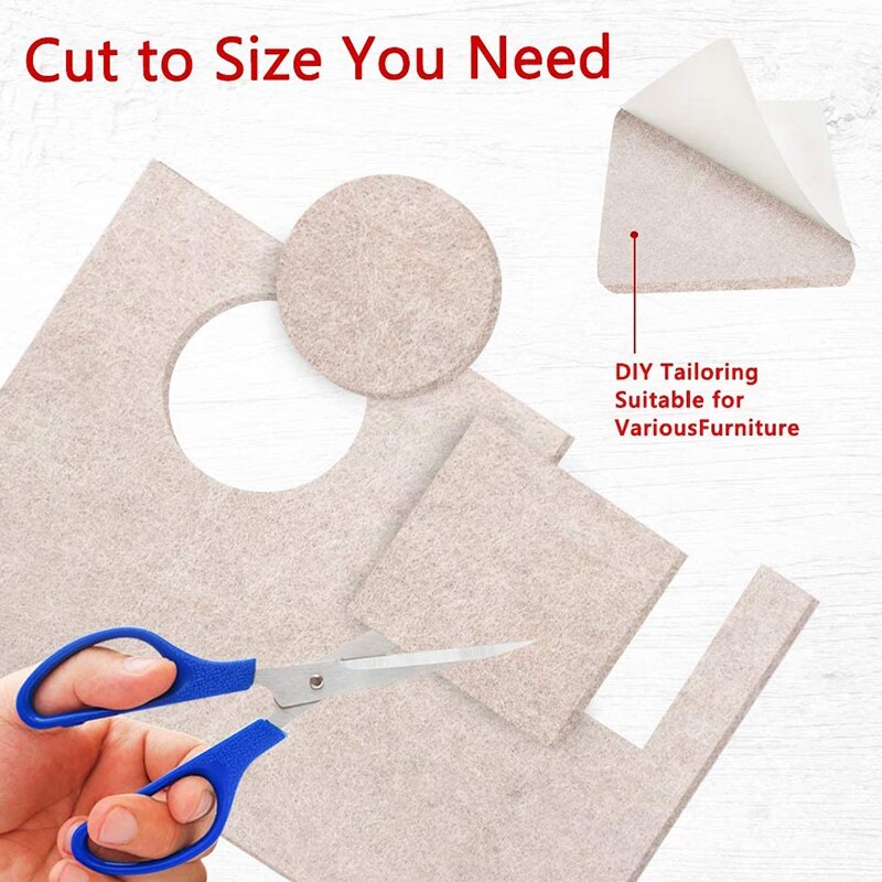 Coussinets de meubles 18 pièces-tapis de feutre auto-adhésif feutre coussinets de meubles grande taille Anti rayures protecteurs de sol pour chaise
