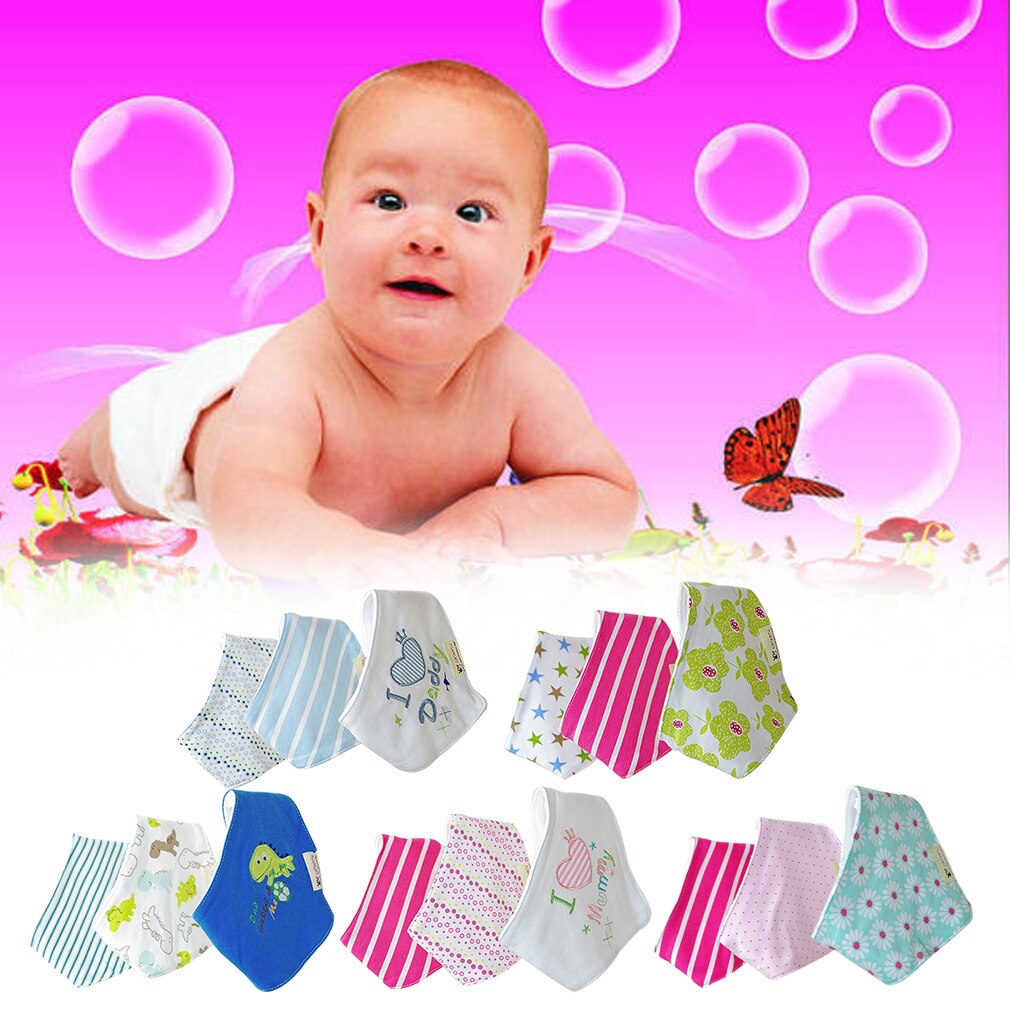 3Pcs Del Bambino Dei Ragazzi Delle Ragazze Impermeabile Materiale Del Cotone Bandane Saliva Asciugamani