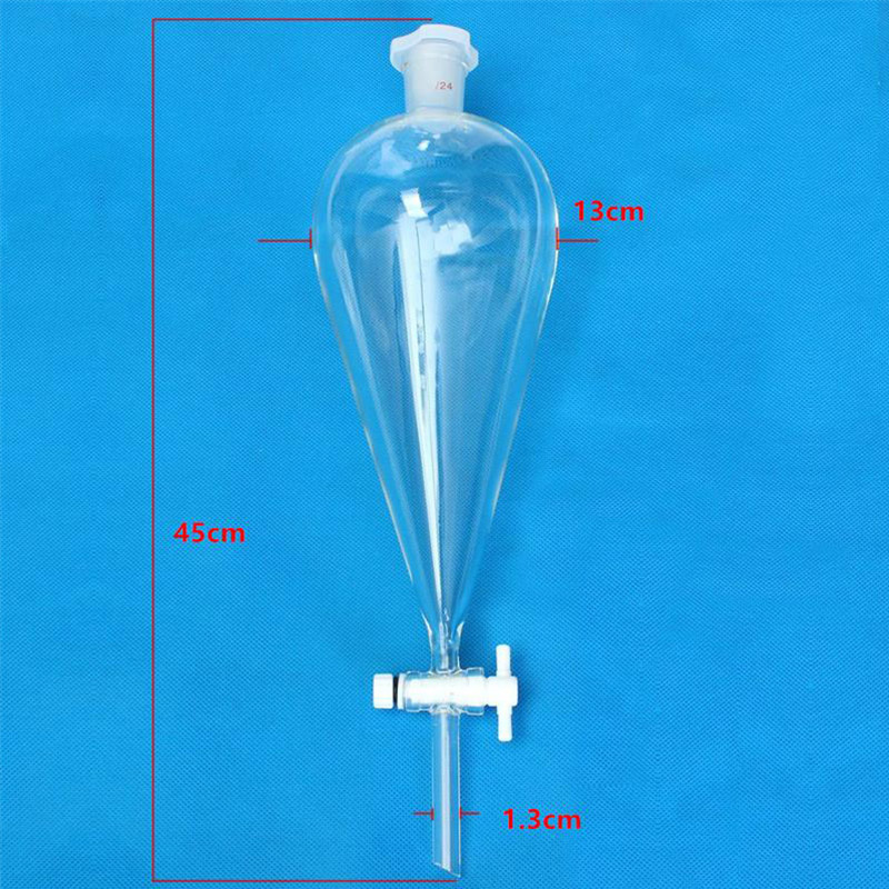 1000 ml Birnenform Glas Separatory Trichter Mit PTFE Dreiwegehahn Labor Liefern Schule Chemielabor Schreibwaren