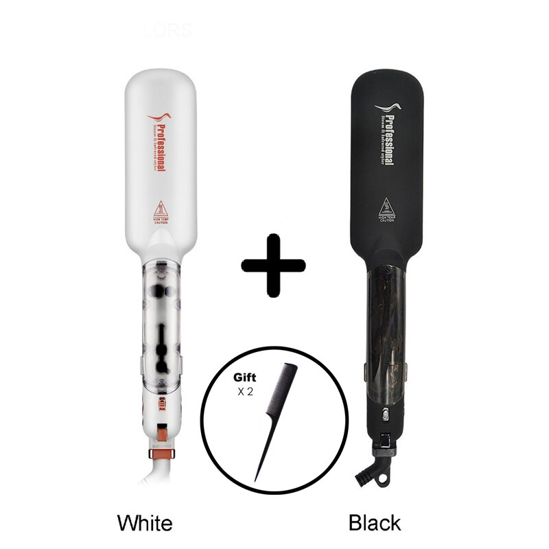 Infrared Steam Straighteners for Hair Steam Infrared Hair Iron with 2 Inch Wide Ceramic Tourmaline Plates Hair Iron