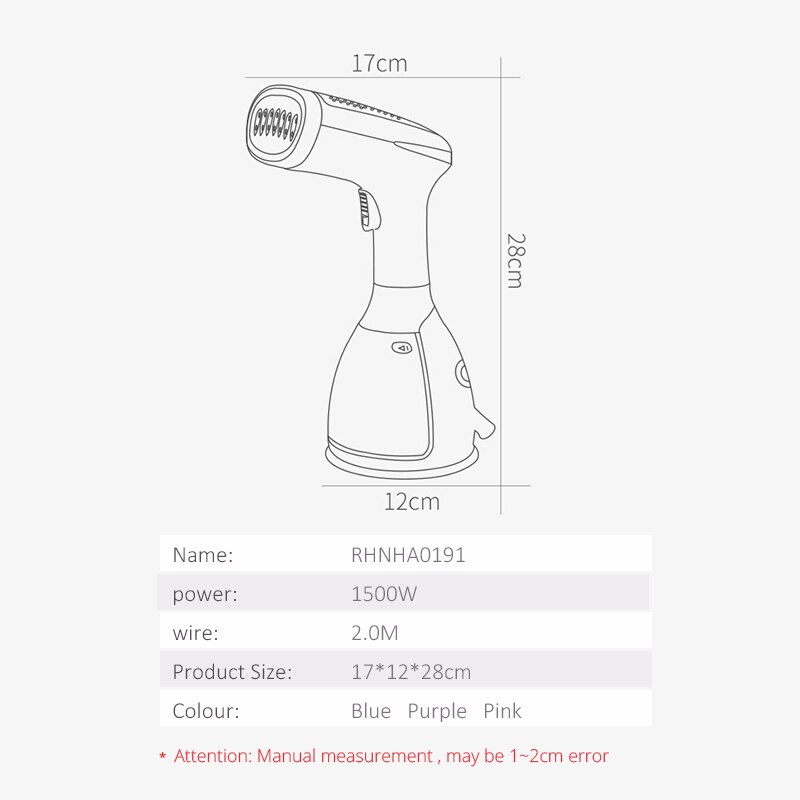 280ml Handheld Fabric Steamer 15 Seconds Fast-Heat 1500W Powerful Garment Steamer for Home Travelling Portable Steam Iron