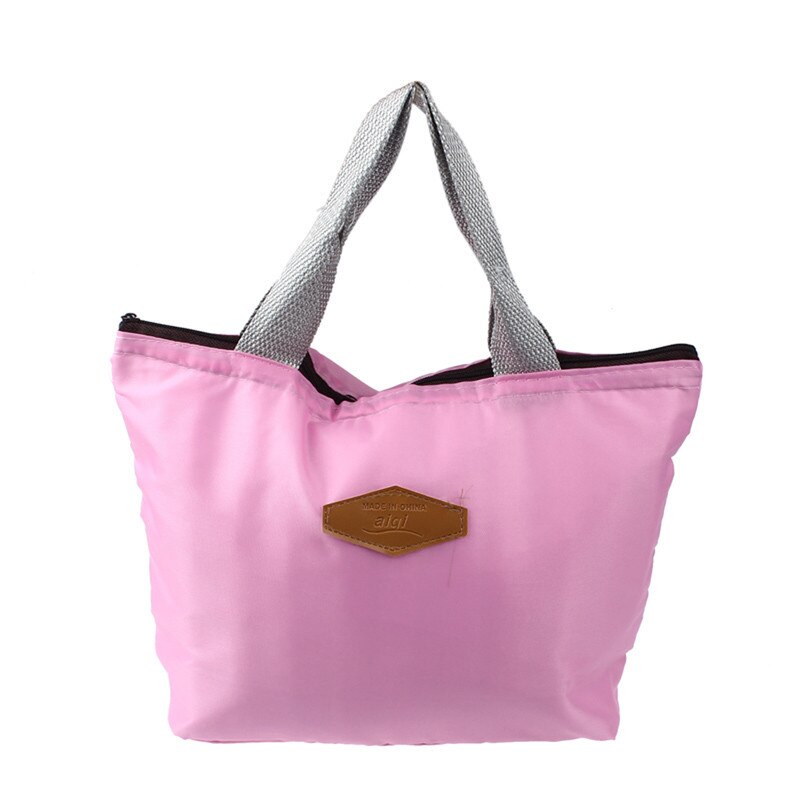 Mittagessen Tasche Für Frauen Männer Tragbare Thermische Isolierte Bento Box Lagerung Oxford Zipper Picknick Schule Kinder Lebensmittel Tasche: Pink