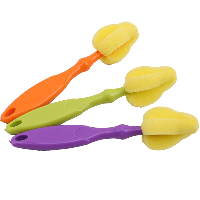 Escovas de limpeza de garrafa alimentação com alça rotativa garrafa de náilon cozinha simples limpeza escova de bebê prático conjunto de escova de garrafa