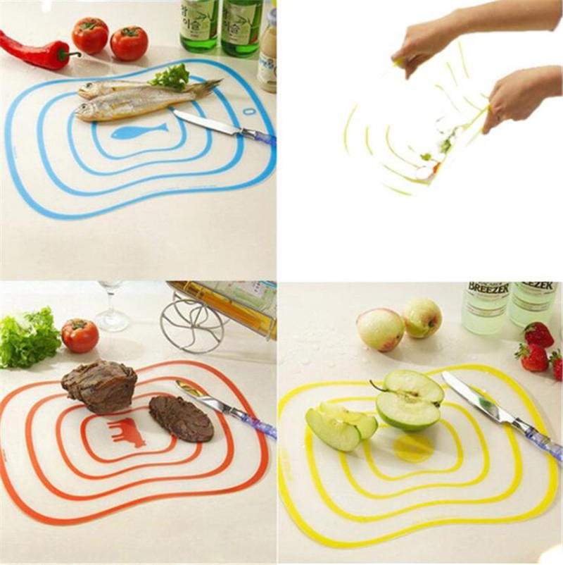Flexibles Kunststoff Schneide brett Lebensmittel Scheibe schneiden Hack klotz Küche Koch werkzeuge Schneide brett Planche à Decouper Küche: Black