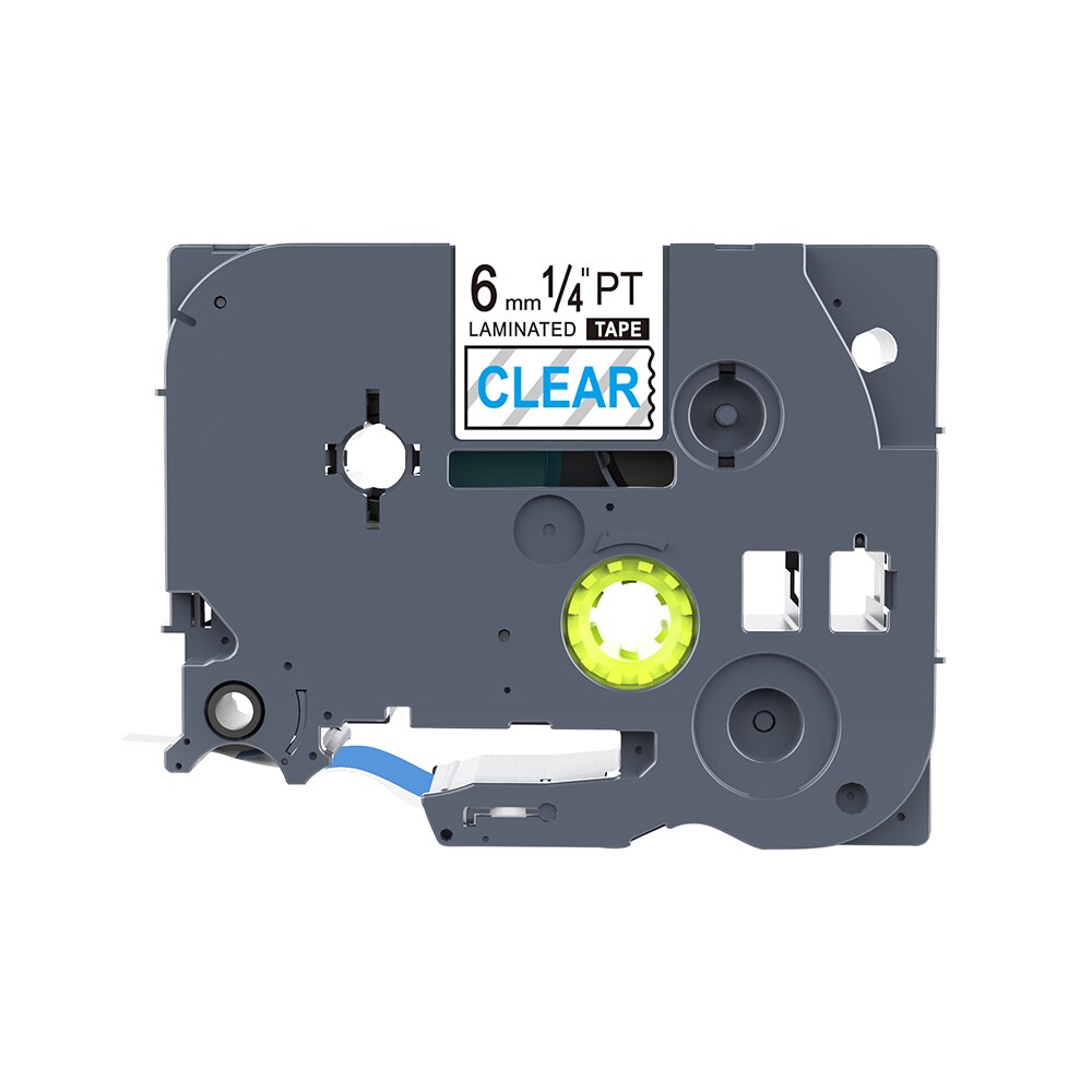 1PCS 6mm Black on Clear TZe-111 TZ2-111 Label Tape Compatible for Brother P-Touch PT200/1000 D210 H110 E110 Label Printers PUTY: Blue-Clear