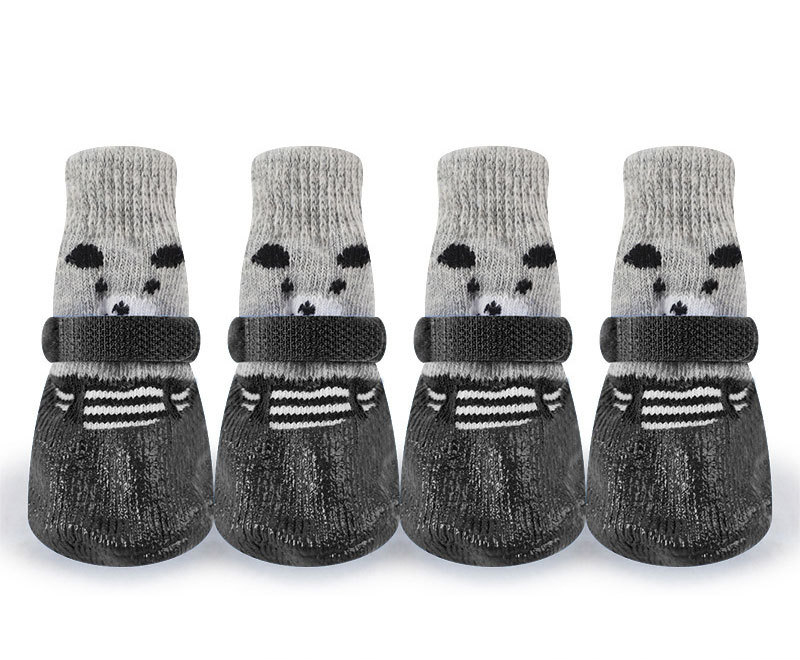 Buty dla psa skarpety Outdoor Indoor wodoodporne antypoślizgowe buty dla psa skarpetki dla kota Pet ochraniacz na łapy dla małych średnich psów perro: C-black / S