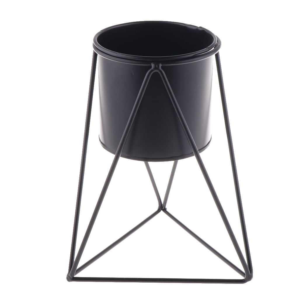 Jernplante vase stativ planter planter have balkon indretning metal blomsterpotte blomstervase hylde rack: En sort