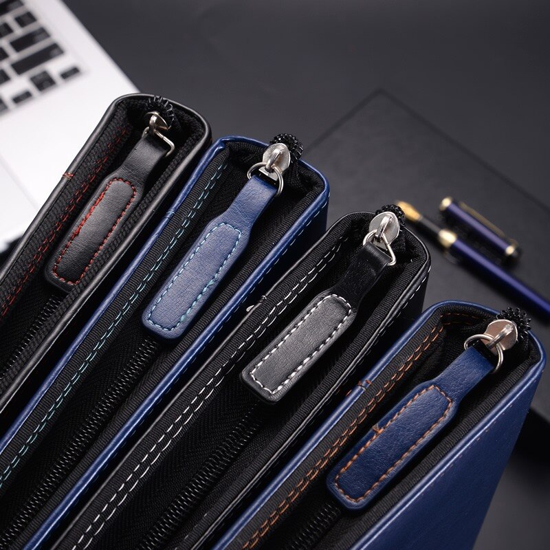 Multifunction Portfolio A4 File Folder Padfolio Writing Pad Business Presentation Folder PU with Zip/Card Holder/Document Folder