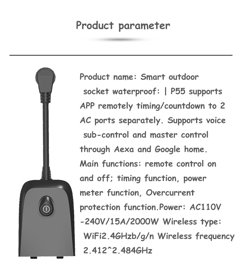 Outdoor WIFI Smart Steckdose Smart Home Können Sprachsteuerung Timing Buchse Einfach Zu Gehen, Kompakt Und Bequem