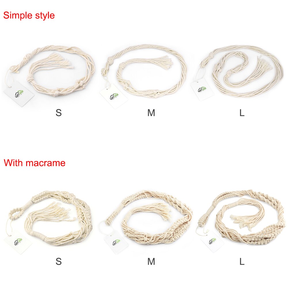 3 stuks geknoopte macramé plantenhangers vintage katoenen linnen bloempot mand heftouw hangmand pot houder tuingereedschap