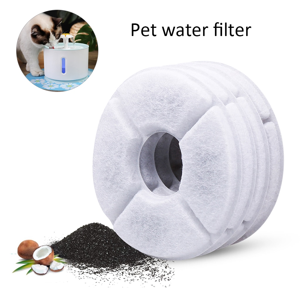 Filtros de carbón activado circundantes para mascotas, reemplazo de filtro de carbón para fuente, gato, perro, bebida de agua, 360 grados, 6 piezas/8 piezas