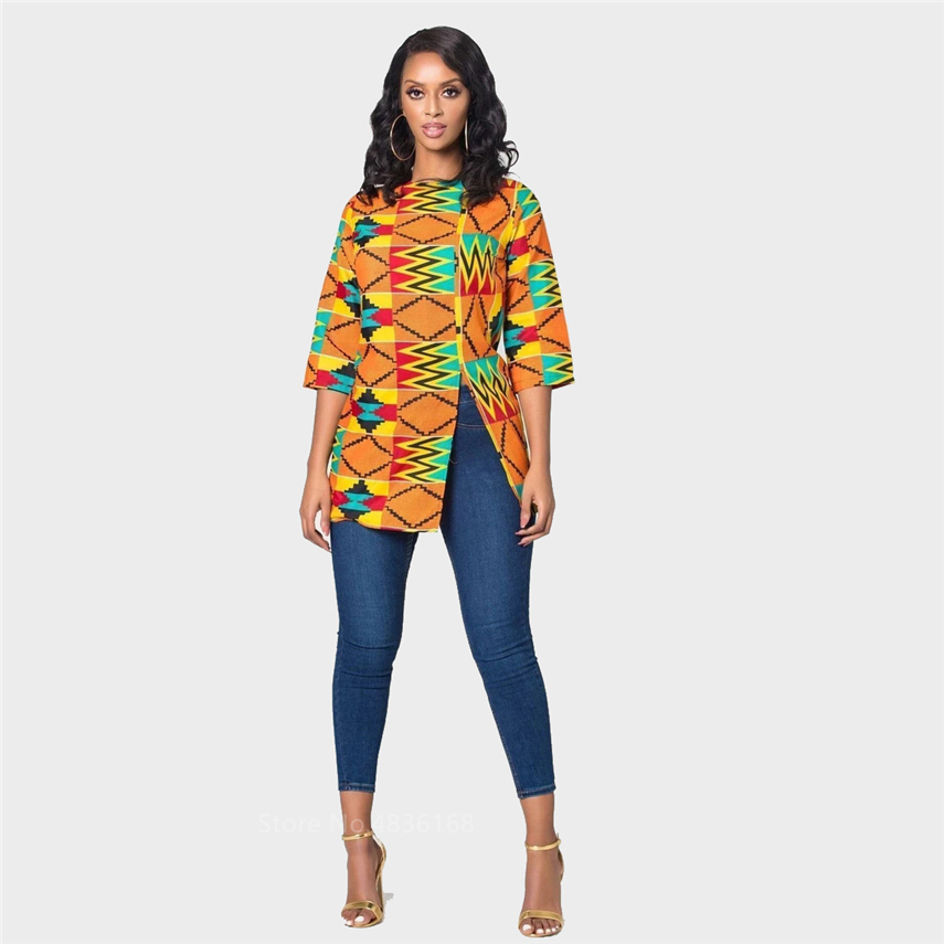 Ropas de Mujeres Africanas Bazin Riche Dashiki T Shirt ropa de Impresión tradicional Vestido de estilo africano Ankara blusas blusa Tee