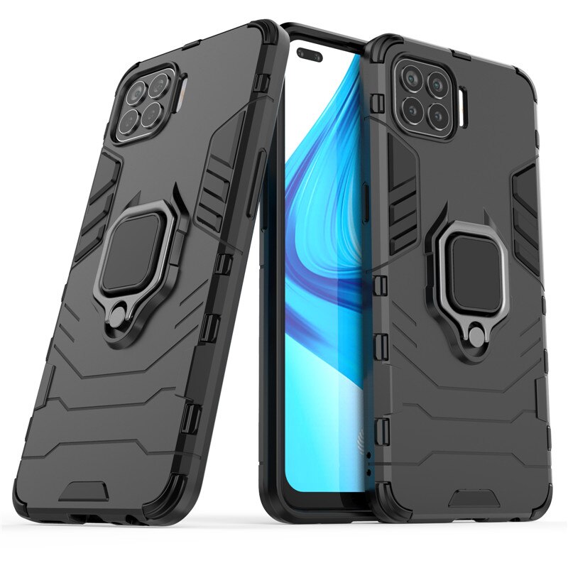 Custodia con supporto ad anello per OPPO F17 pro custodia OPPO F17 A93 A73 4G coperchio custodie per armatura paraurti posteriore rigido per OPPO F17 pro Funda