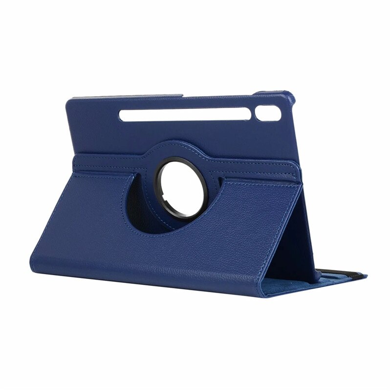 360 Rotating Case For Samsung Galaxy Tab S8 Ultra 14.6 Case SM-X900 X906 Tri-Folding Cover For Coque Galaxy S8 Ultra Tablet Kids: dark blue