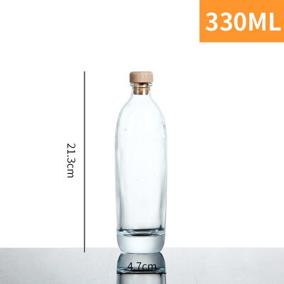 Lege Flessen Voor Self-Gebrouwen Fruit Wijn Wodka Drank Alcohol Glas Wijn Fles 330/500Ml 1Pc: 330ml clear