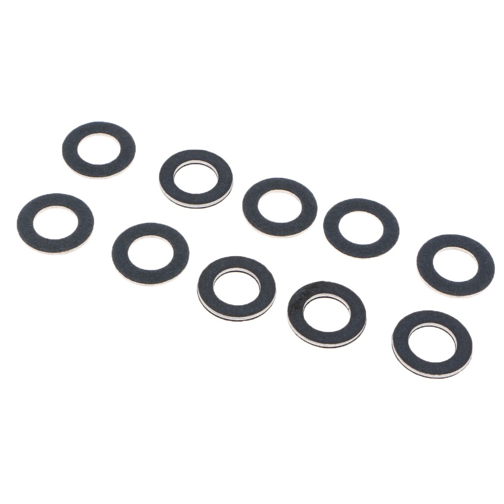 10PCS M12 Aluminum Oil Crush Washers/Drain Plug Gaskets Compatible For Toyota Lexus (Black)
