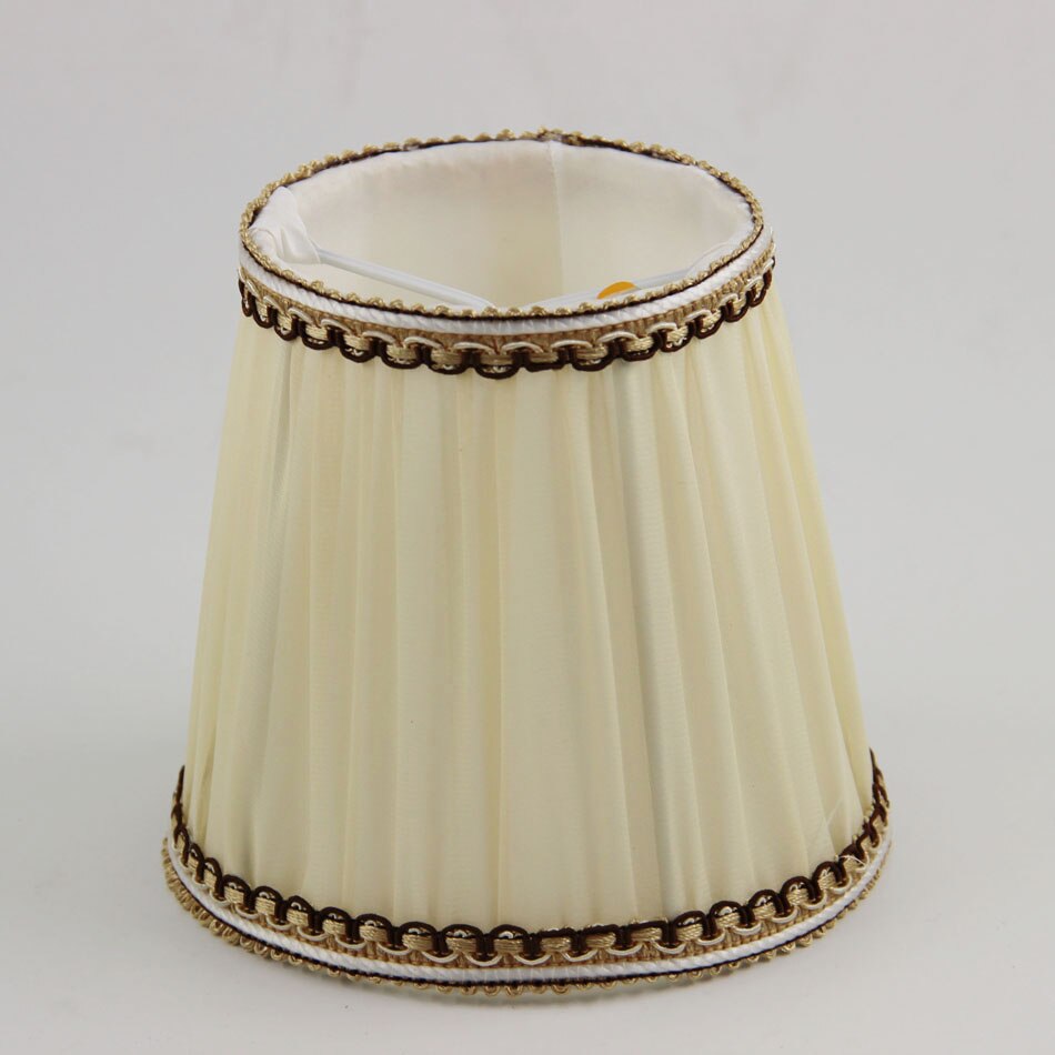 DIA 13,5 cm/5,31 zoll Geflochtene Band Rand kronleuchter lampe Schattierungen, weiß Farbe Blick Stoff Zauberstab lampe Schattierungen, Clip Auf