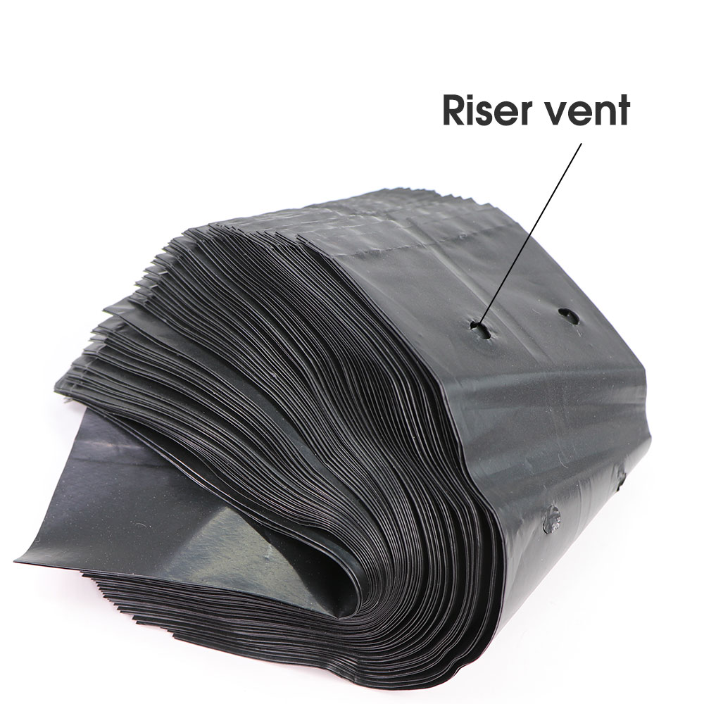 100PCS Black Plastic Seedling Bags Growing Bowl with Breathable Holes for Garden Plant Nursery Germination Nutrition Planter Pot