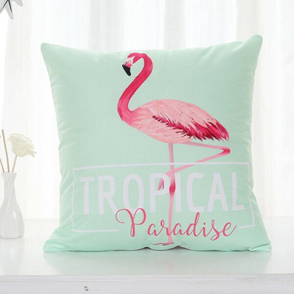 Nordic Flamingo Tropische Blad Kussenhoes Bloem Polyester Sierkussen Woondecoratie Sofa Decoratieve Kussensloop