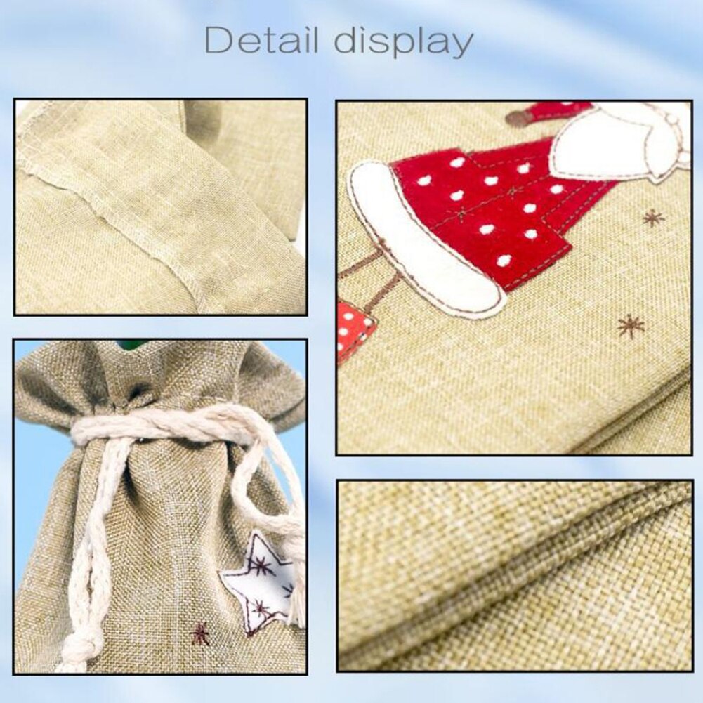 Xmas Santa Angel Drawstring Wine Bottle Cover Champagne Bag Party Decor