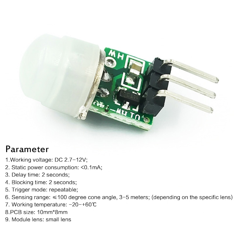 Mini IR Pyroelectric Infrared PIR Motion Human Sensor Automatic Detector Module AM312 Sensor DC 2.7 To 12V