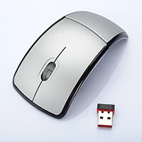 Mini Klapp Maus 2,4 GHz Drahtlose Mäbenutzen 1600DPI Maus Mit USB Empfänger Computer Für PC Laptop kabellos maus: 2.4GHz  Silber-