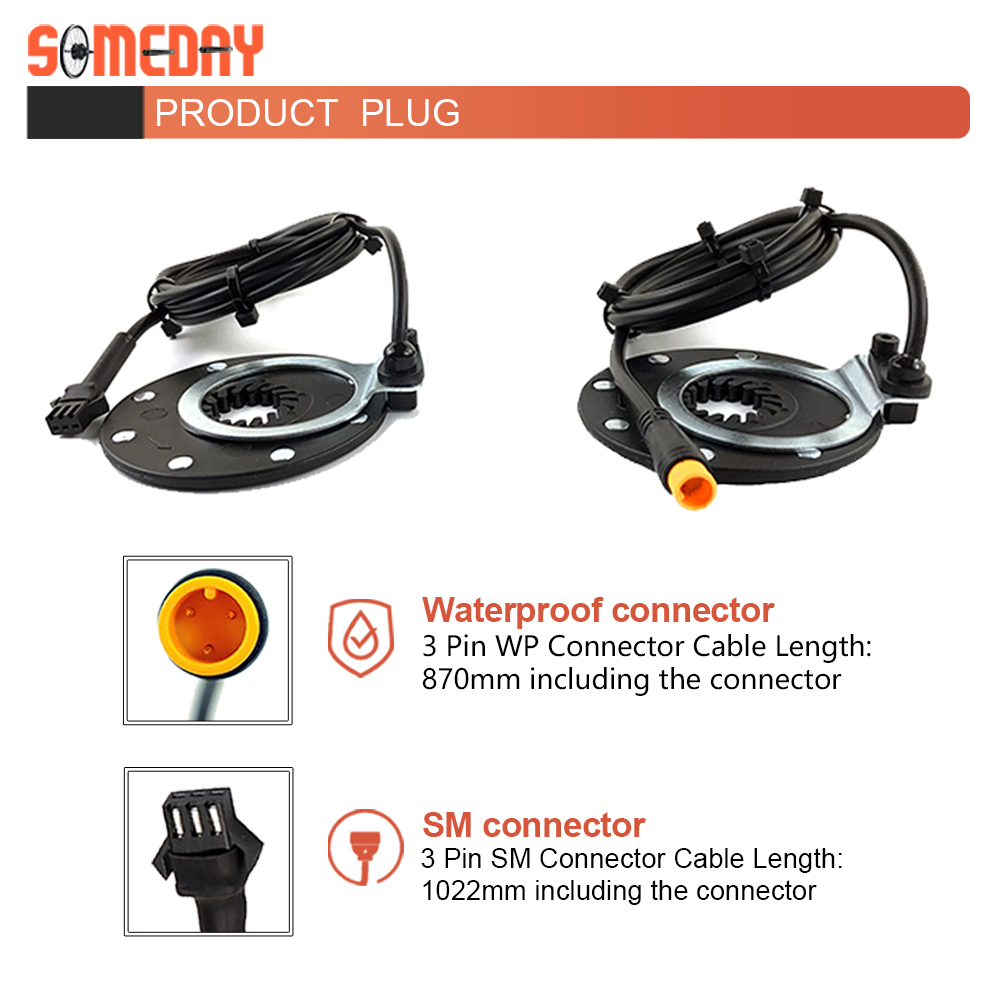 Electric Bike PAS Sensor KT-BZ-8 8 Magnets Pedal Assistant Sensor Ebike PAS Waterproof Plug For Electric Bicycle Conversion Kit