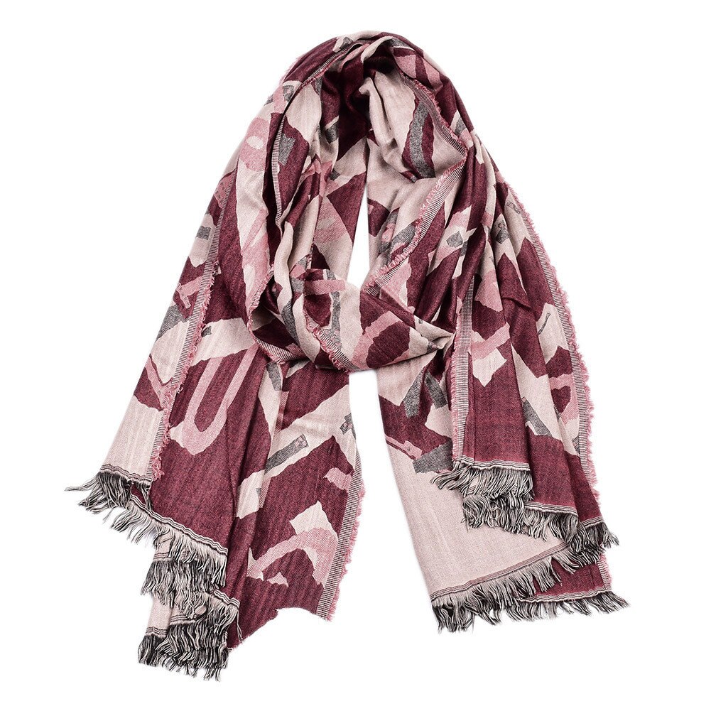 Showersmile herr halsduk brevtryck vinterscarf herr tofs pashmina svart marinröd herrmärke halsdukar: Röd