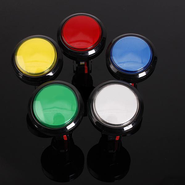 45mm verlichte led-lampen met 5 kleuren voor arcade-videogames, grote ronde drukknoplampen