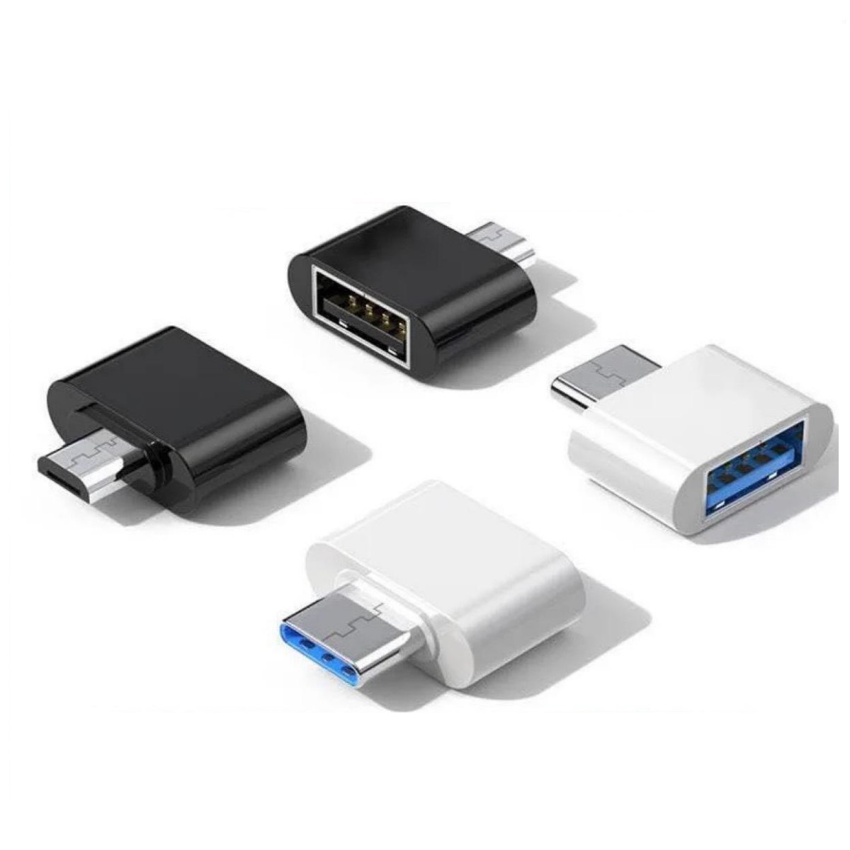 100 st/parti otg typ c till usb-adapter 2.0 usb-telefonadapter usb c smartphone bärbara datorer till usb-mus flash-disk otg-kontakt: Champagne