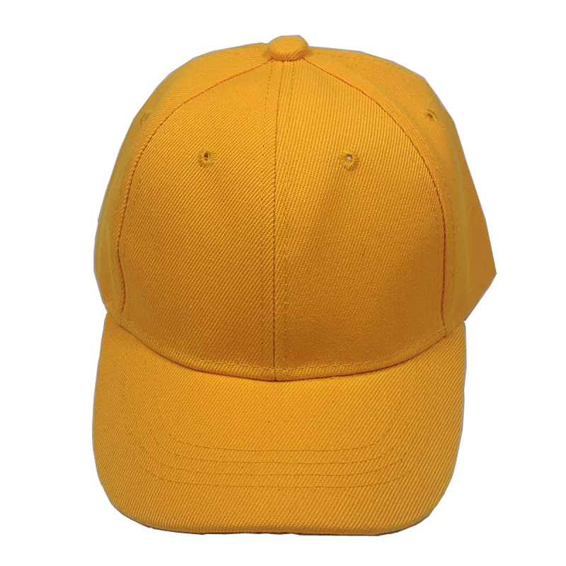 Maat 54 Cm Vlakte Baseball Cap Voor Kinderen Meisjes Roze Hoeden Jongens Zomer Gebogen Bill Hoed Geel Blauw Wit Rood zwart: YELLOW