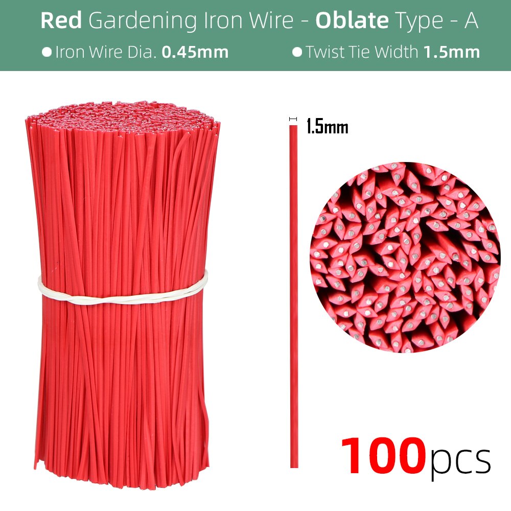 Câble torsadé de jardin en plastique, 10/12/15/20CM, cordon de Support de plante, de vigne grimpante, Ligature, fil d&#39;alimentation fixe multifonction: 12cm / Redx100pcs