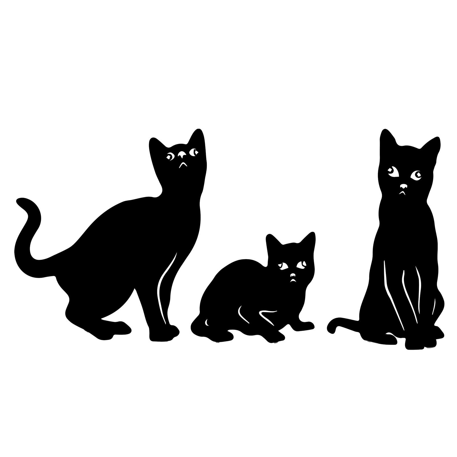Garden Cat Piles Acrylic Cat Silhouettes Decoration Waterproof Weatherproof Cat Yard Art For Courtyards Backyards Lawns