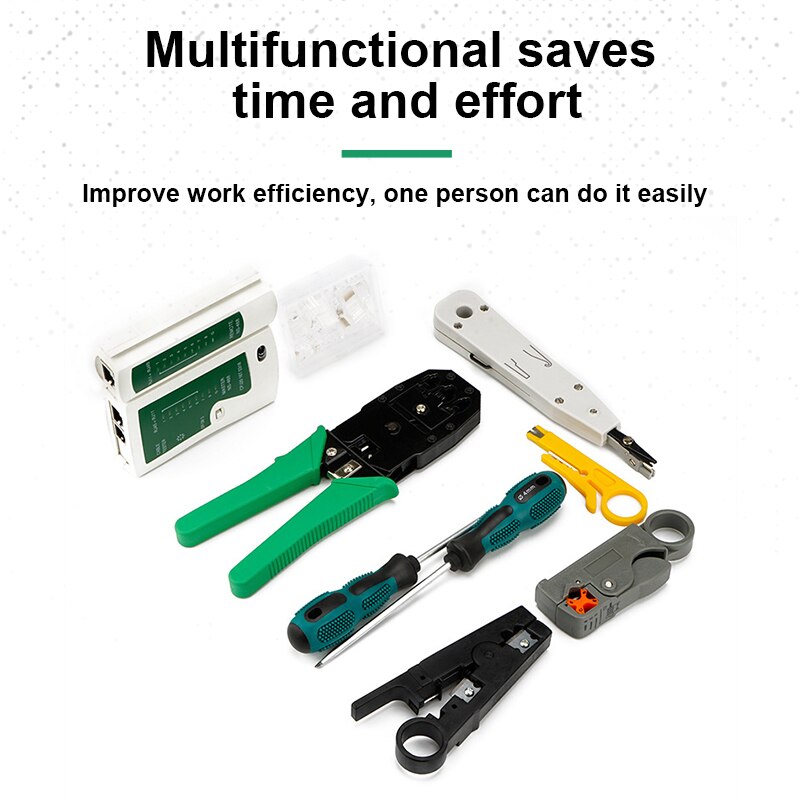 OMAY – outil de testeur de câble réseau, tournevis LAN Utp, dénudeur de fil, connecteur RJ45, pince à sertir pour ordinateur, Kit d&#39;outils