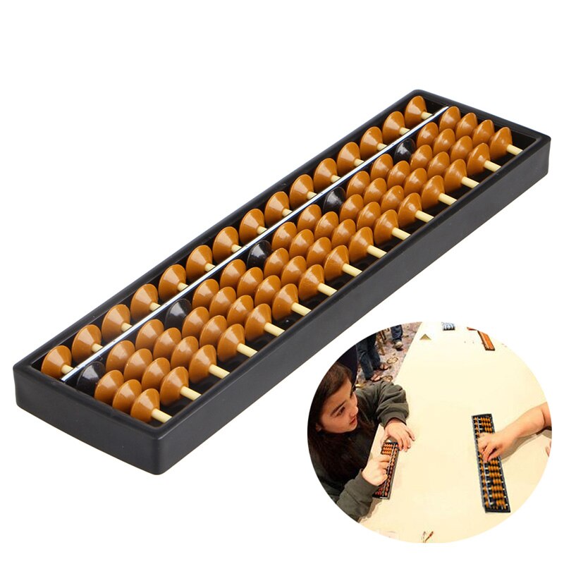 Plastic Abacus 15 Digits Arithmetic Tool Kid&#39;s Math Learn Aid Caculating Toys