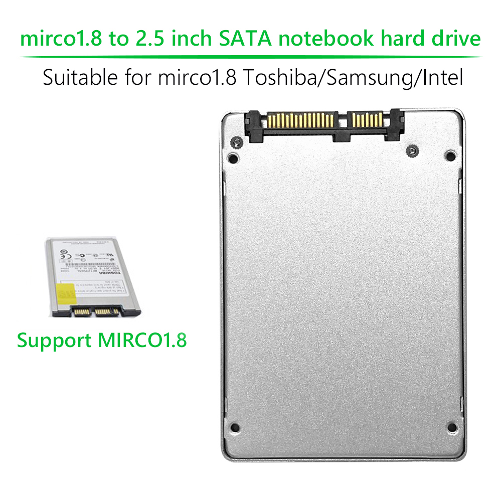 Aluminum Alloy Frosted USATA Micro 1.8 inch SSD to 2.5 inch SATA Adapter Hard Disk Drive Case for Laptop SSD Enclosure Box