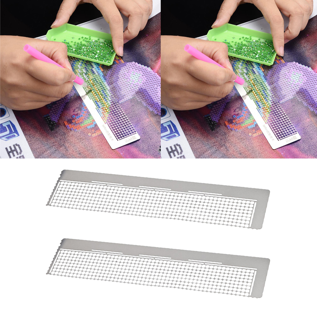 2 Pieces Diamond Painting Dot Ruller Ruler, DIY 5D Diamond Embroidery Painting Accessories for Beginners Handicraft Lovers