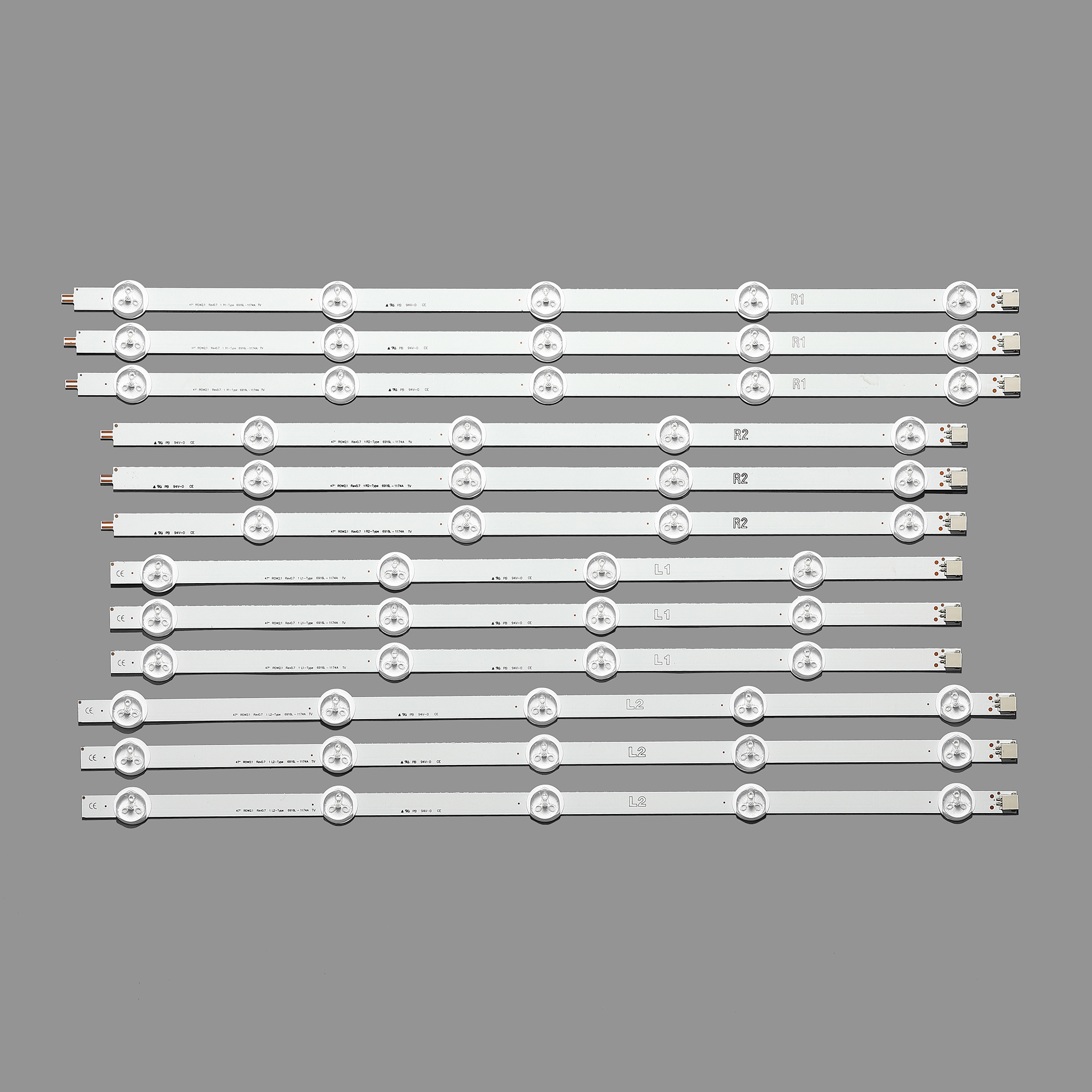 12 stk ledet bakgrunnsbelysningslist til  lg 47 ln 5708-za 47 ln 570r-za 47 la 620s 47 ln 5400 6916l-1174a 6916l-1175a 6916l-1176a 6916l-1177a