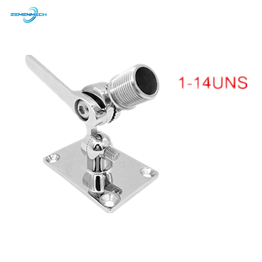 Stainless Steel Marine VHF Antenna Mount Dual Axis Heavy Duty Ratchet Mount Adjustable Base for Boats Rowing Accessories Marine