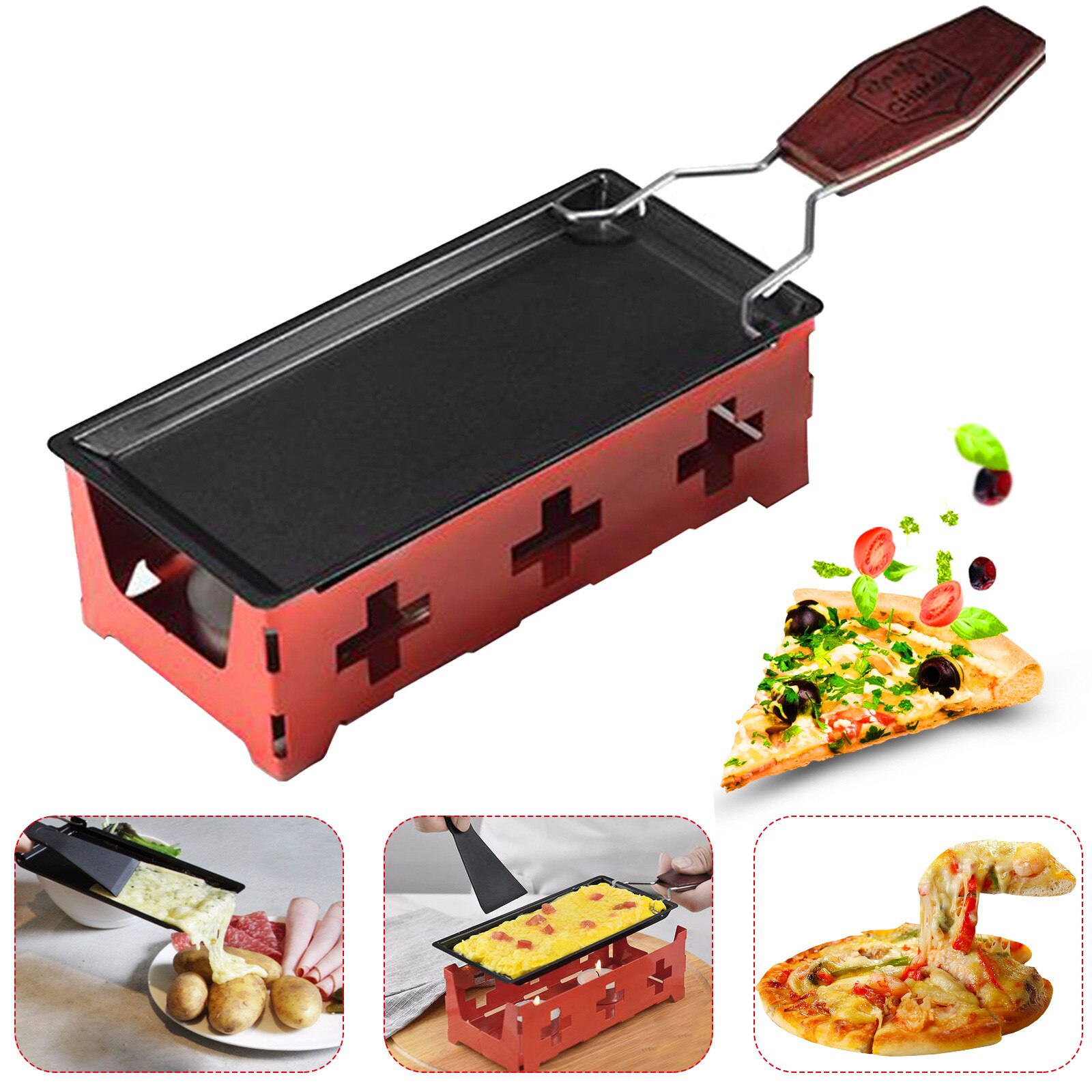 Portable Nonstick Cheese Skillet Cheese Oven Grill Plate egg Rotaster Baking Tray Stove Set Kitchen Baking Tool Kitchen Cookware: Default Title