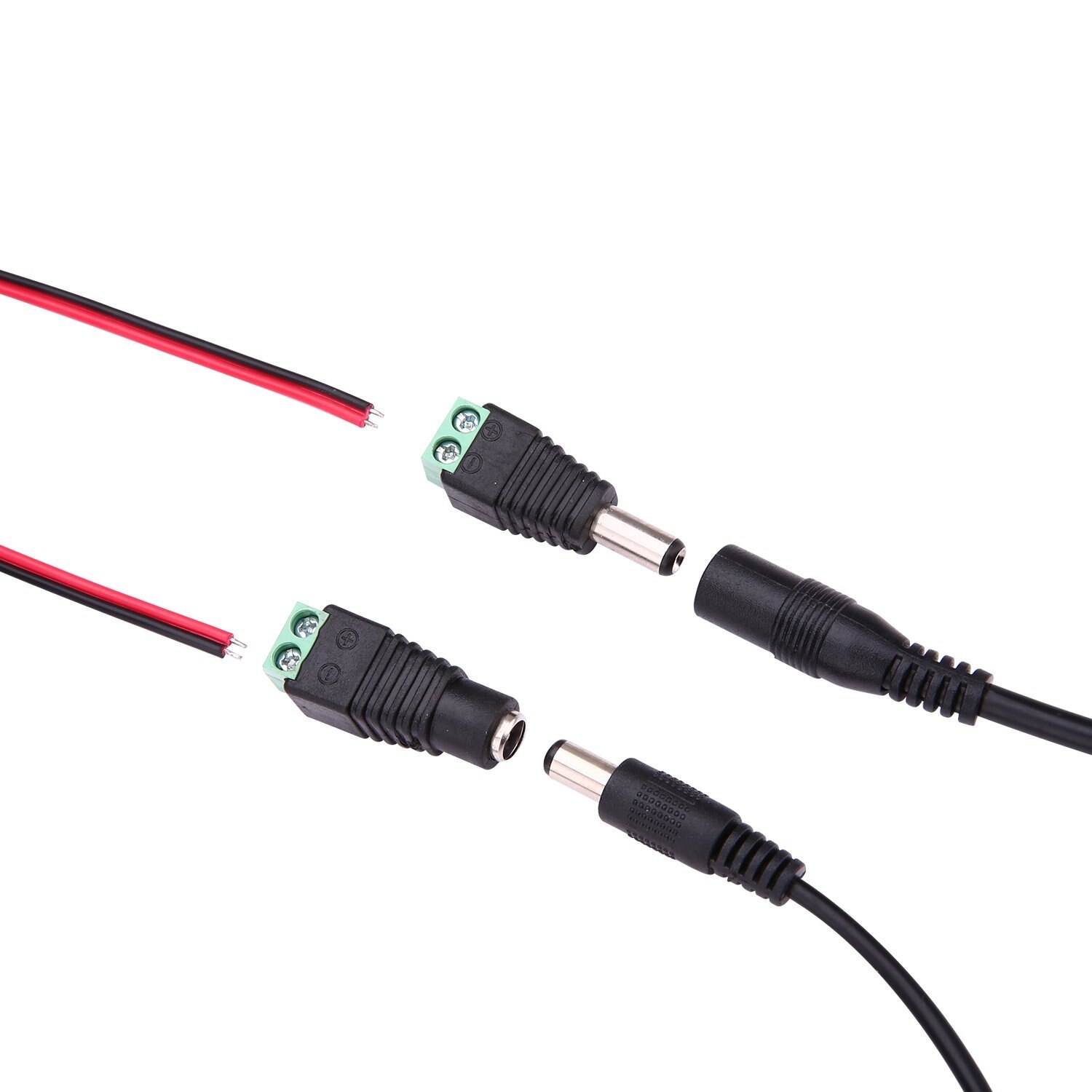BNC Video Balun+Ethernet PoE Adapter RJ45 Injector Splitter+12V DC Male Female Plug Connector CCTV Power Cable 2.1 x 5.5mm