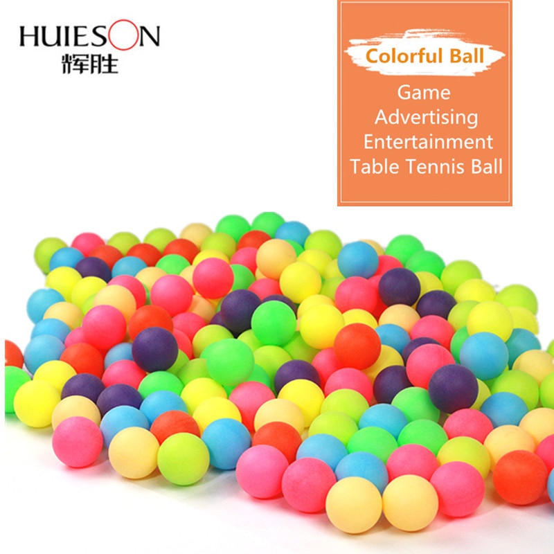 Huieson 100 Stks/pak Gekleurde Ping Pong Ballen 40Mm 2.4G Entertainment Tafeltennis Ballen Gemengde Kleuren Voor Game En reclame