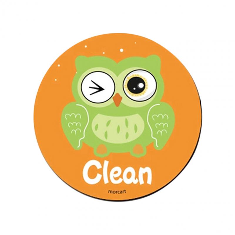 Grappig Waterdichte Niet Scratch Schoon Vuile Leuke Cartoon Vaatwasser Magneet Teken Omkeerbare Indicator Dubbelzijdig Flip Home Keuken: owl