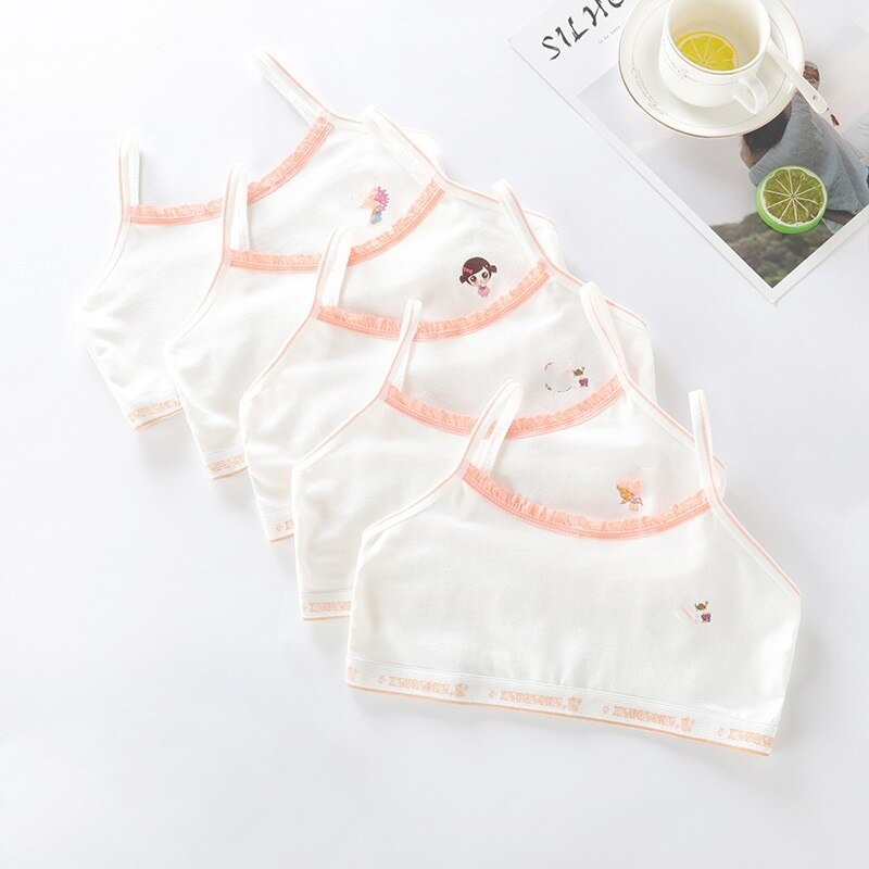 3Pcs biancheria intima per petto avvolto per ragazze adolescenti reggiseni da allenamento in pizzo nero bianco Top intimo estivo abbigliamento per bambini da 7 a 16 anni