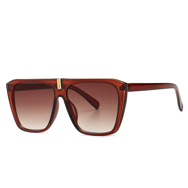 Mode Spuare Frame Classic Vrouwen Zonnebril Trendy Gradiënt Lens Zonnebril Celebrity Zonnebril Party Gold Bril: Transparant