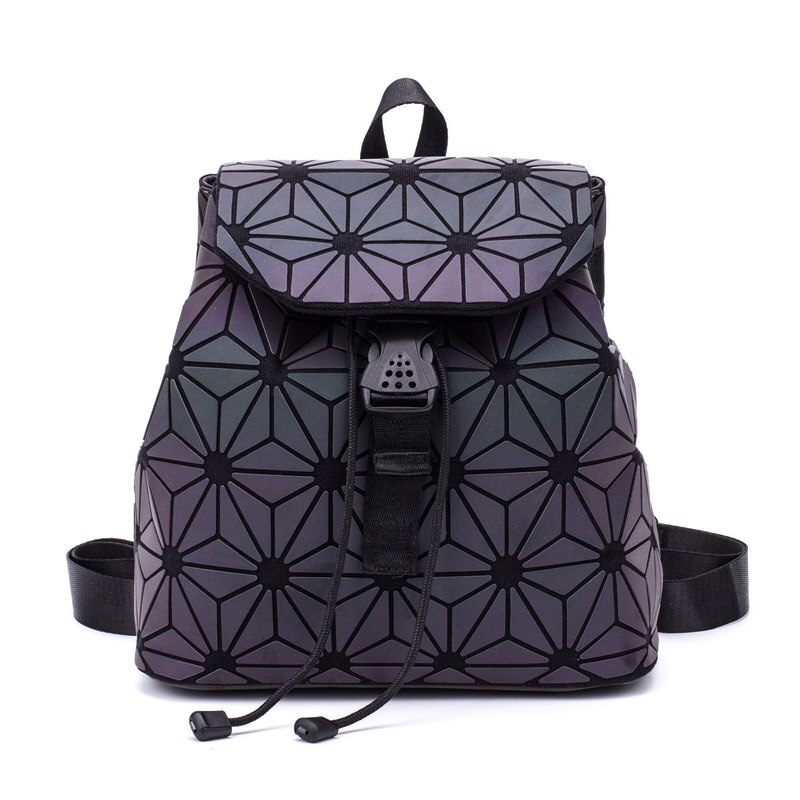 Neue Bao Tasche Leucht Rucksäcke Frauen Kordelzug Mädchen Täglichen Rucksack Schule Weibliche Geometrie Klapp Schüler der Schule Taschen: klein C