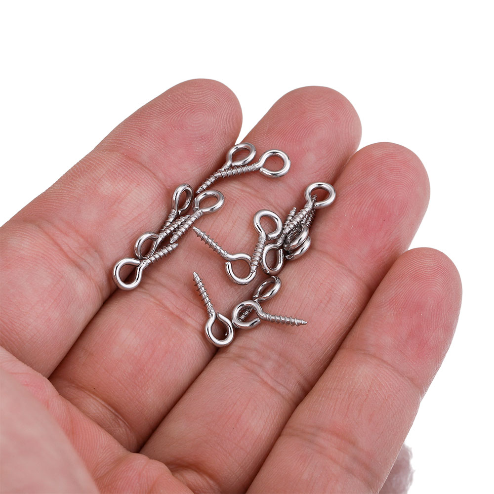 100Pcs Lot Rvs Tiny Mini Schroef Eye Pins Eyepins Haken Schroefdraad Oogjes Sluitingen Voor Diy Kralen Sieraden Maken