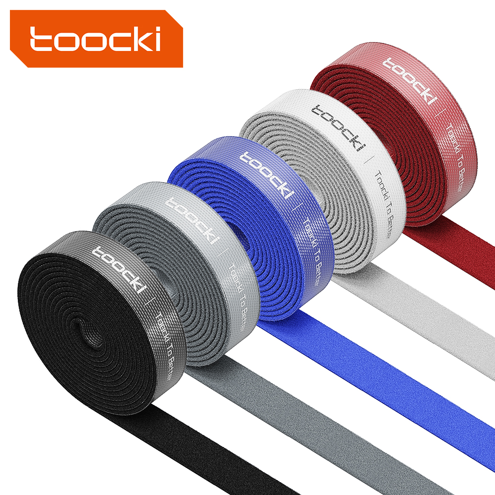 Toocki-organizador de cables de 1-5M, gestión de Cable ordenado de escritorio, Clips enrolladores, Cable para soporte de ratón, teclado, auriculares, Protector de Cable