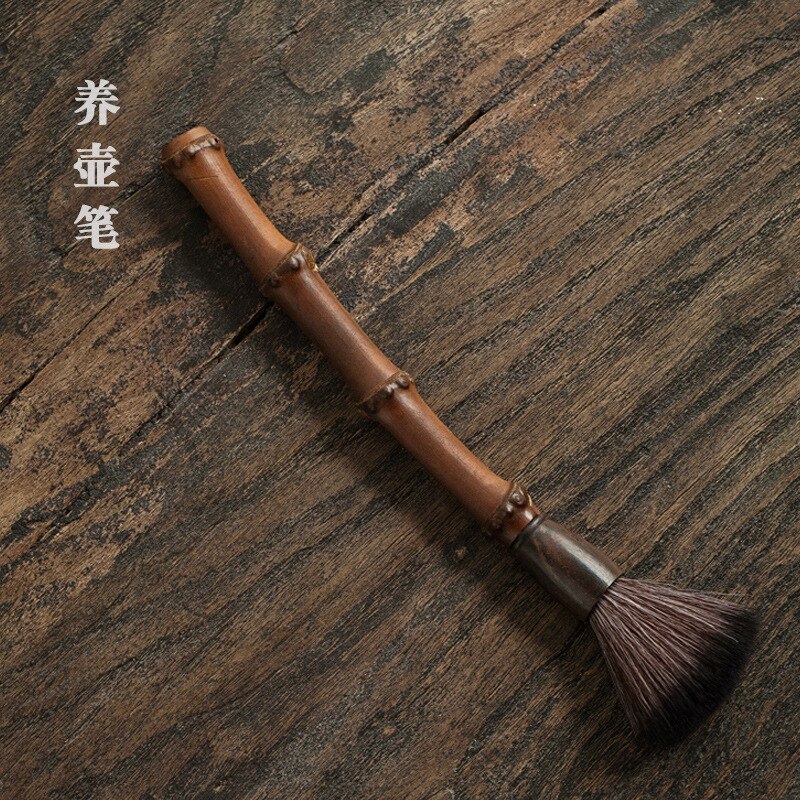 Bambus wurzel Tee pinsel Tee stift Tee besen kehren werkzeuge Kein haarausfall ziege Horn reinigung pinsel Kung Fu Tee zeremonie zubehör