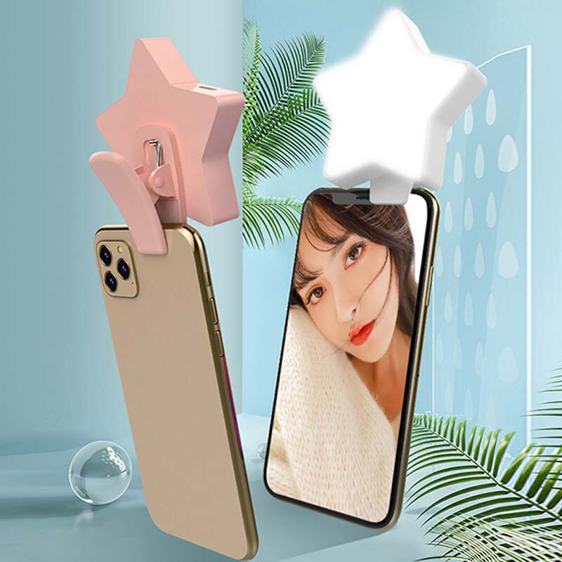 Mobiele Telefoon Led Selfie Ring Licht Draagbare Fotografie Clip Licht Schoonheid Vullen Lamp Voor Mobiele Telefoon Camera Oplaadbare